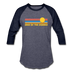 Lake of the Ozarks, Missouri Baseball T-Shirt - Retro Sunrise Unisex Lake of the Ozarks Raglan T Shirt - heather blue/navy