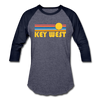 Key West, Florida Baseball T-Shirt - Retro Sunrise Unisex Key West Raglan T Shirt