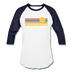 Massachusetts Baseball T-Shirt - Retro Sunrise Unisex Massachusetts Raglan T Shirt - white/navy