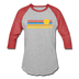 Massachusetts Baseball T-Shirt - Retro Sunrise Unisex Massachusetts Raglan T Shirt - heather gray/red