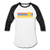 Massachusetts Baseball T-Shirt - Retro Sunrise Unisex Massachusetts Raglan T Shirt - white/black
