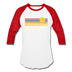 Massachusetts Baseball T-Shirt - Retro Sunrise Unisex Massachusetts Raglan T Shirt - white/red