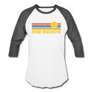 New Mexico Baseball T-Shirt - Retro Sunrise Unisex New Mexico Raglan T Shirt - white/charcoal