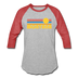 Montana Baseball T-Shirt - Retro Sunrise Unisex Montana Raglan T Shirt - heather gray/red