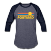 Portland, Oregon Baseball T-Shirt - Retro Sunrise Unisex Portland Raglan T Shirt