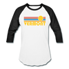 Vermont Baseball T-Shirt - Retro Sunrise Unisex Vermont Raglan T Shirt - white/black
