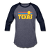 Texas Baseball T-Shirt - Retro Sunrise Unisex Texas Raglan T Shirt - heather blue/navy