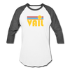 Vail, Colorado Baseball T-Shirt - Retro Sunrise Unisex Vail Raglan T Shirt - white/charcoal