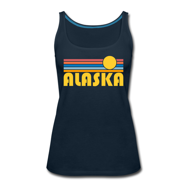 Alaska Women’s Tank Top - Retro Sunrise Women’s Alaska Tank Top - deep navy