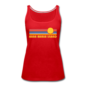Anna Maria Island, Florida Women’s Tank Top - Retro Sunrise Women’s Anna Maria Island Tank Top - red