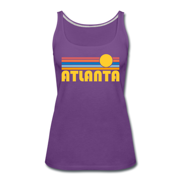 Atlanta, Georgia Women’s Tank Top - Retro Sunrise Women’s Atlanta Tank Top - purple