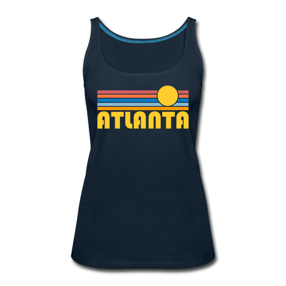 Atlanta, Georgia Women’s Tank Top - Retro Sunrise Women’s Atlanta Tank Top - deep navy