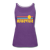 Asheville, North Carolina Women’s Tank Top - Retro Sunrise Women’s Asheville Tank Top - purple