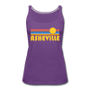 Asheville, North Carolina Women’s Tank Top - Retro Sunrise Women’s Asheville Tank Top - purple