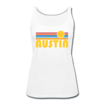 Austin, Texas Women’s Tank Top - Retro Sunrise Women’s Austin Tank Top - white