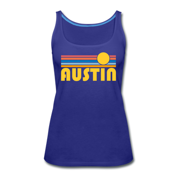 Austin, Texas Women’s Tank Top - Retro Sunrise Women’s Austin Tank Top - royal blue