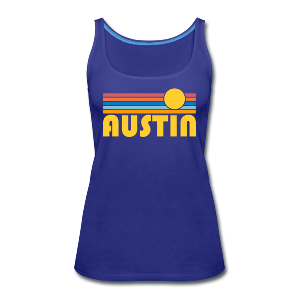 Austin, Texas Women’s Tank Top - Retro Sunrise Women’s Austin Tank Top - royal blue