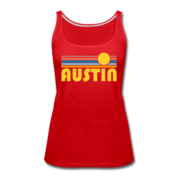 Austin, Texas Women’s Tank Top - Retro Sunrise Women’s Austin Tank Top - red