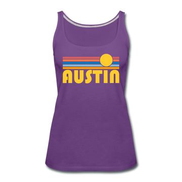 Austin, Texas Women’s Tank Top - Retro Sunrise Women’s Austin Tank Top - purple
