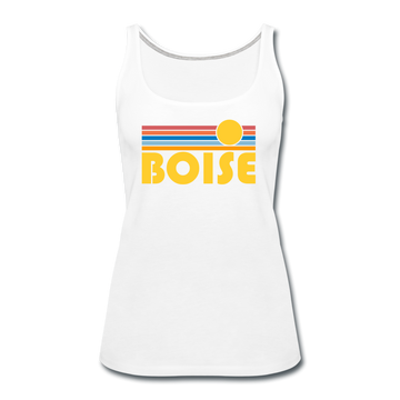 Boise, Idaho Women’s Tank Top - Retro Sunrise Women’s Boise Tank Top - white