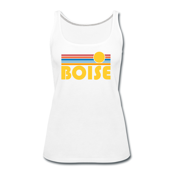 Boise, Idaho Women’s Tank Top - Retro Sunrise Women’s Boise Tank Top - white