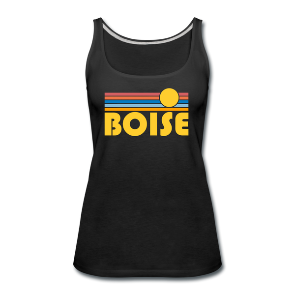 Boise, Idaho Women’s Tank Top - Retro Sunrise Women’s Boise Tank Top - black