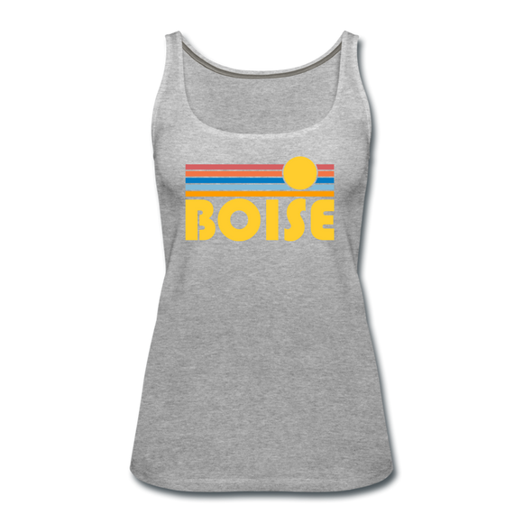 Boise, Idaho Women’s Tank Top - Retro Sunrise Women’s Boise Tank Top - heather gray