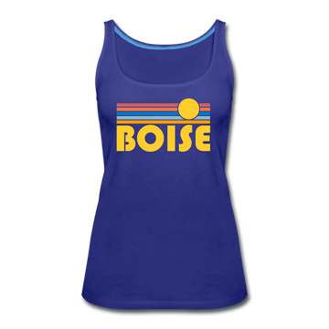 Boise, Idaho Women’s Tank Top - Retro Sunrise Women’s Boise Tank Top - royal blue