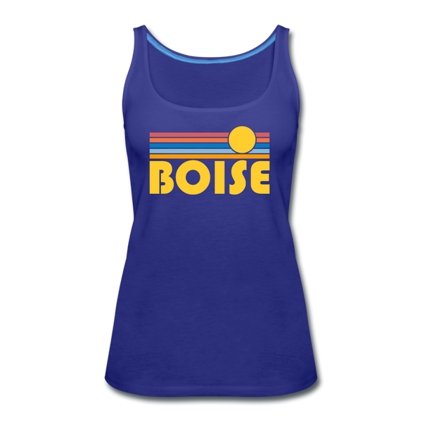 Boise, Idaho Women’s Tank Top - Retro Sunrise Women’s Boise Tank Top - royal blue