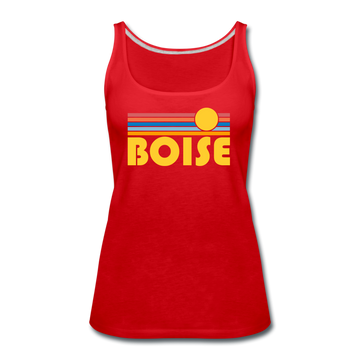 Boise, Idaho Women’s Tank Top - Retro Sunrise Women’s Boise Tank Top - red