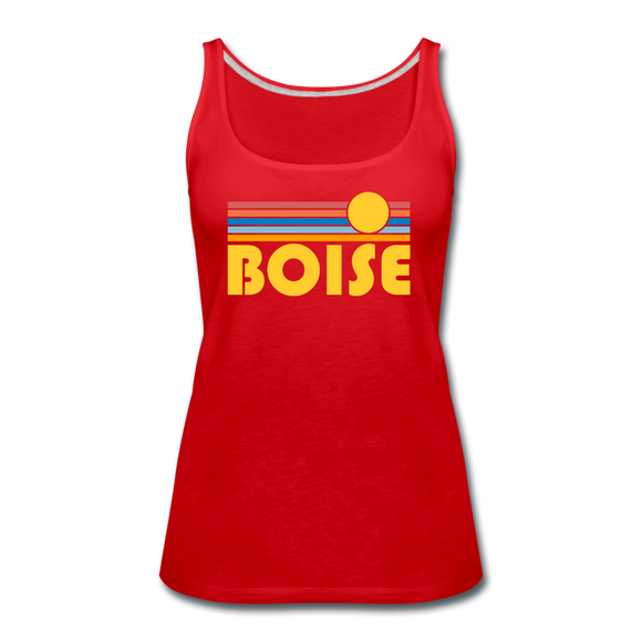 Boise, Idaho Women’s Tank Top - Retro Sunrise Women’s Boise Tank Top - red