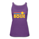 Boise, Idaho Women’s Tank Top - Retro Sunrise Women’s Boise Tank Top - purple