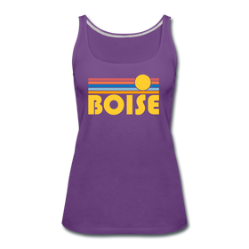 Boise, Idaho Women’s Tank Top - Retro Sunrise Women’s Boise Tank Top - purple