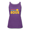 Boise, Idaho Women’s Tank Top - Retro Sunrise Women’s Boise Tank Top - purple