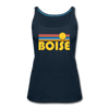 Boise, Idaho Women’s Tank Top - Retro Sunrise Women’s Boise Tank Top - deep navy
