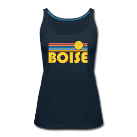 Boise, Idaho Women’s Tank Top - Retro Sunrise Women’s Boise Tank Top - deep navy