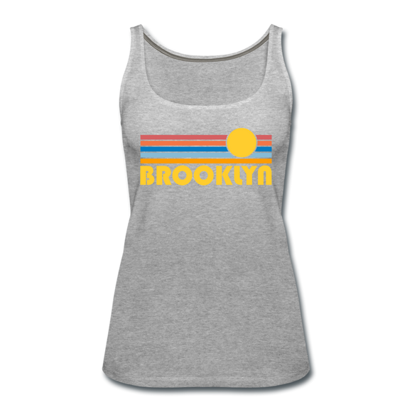 Brooklyn, New York Women’s Tank Top - Retro Sunrise Women’s Brooklyn Tank Top - heather gray