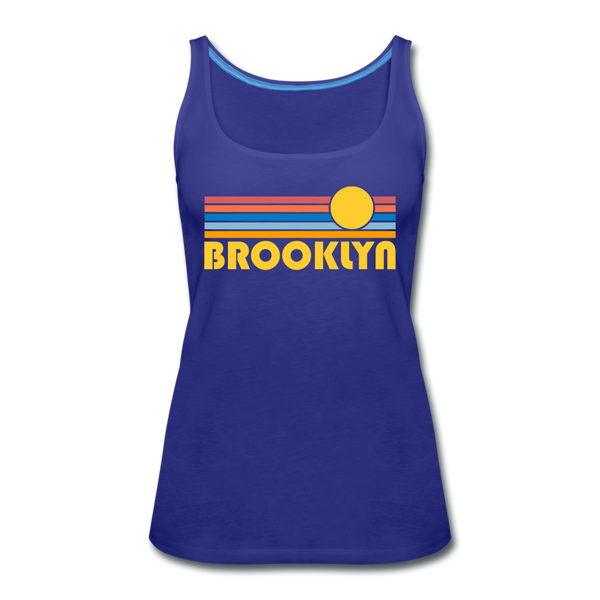 Brooklyn, New York Women’s Tank Top - Retro Sunrise Women’s Brooklyn Tank Top - royal blue