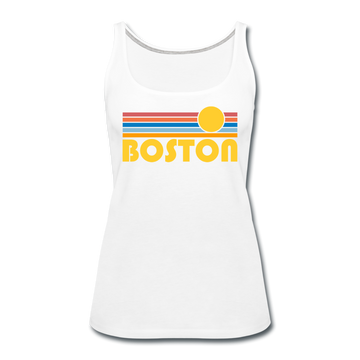 Boston, Massachusetts Women’s Tank Top - Retro Sunrise Women’s Boston Tank Top - white
