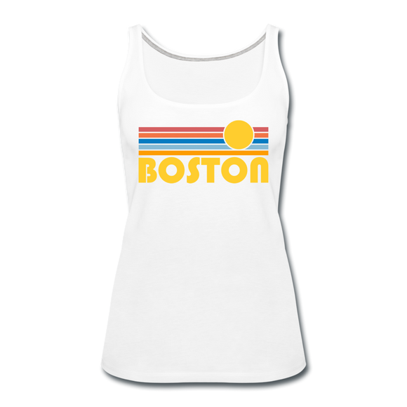 Boston, Massachusetts Women’s Tank Top - Retro Sunrise Women’s Boston Tank Top - white