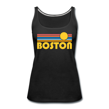 Boston, Massachusetts Women’s Tank Top - Retro Sunrise Women’s Boston Tank Top - black