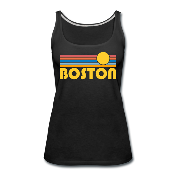 Boston, Massachusetts Women’s Tank Top - Retro Sunrise Women’s Boston Tank Top - black