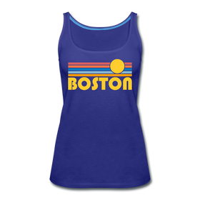 Boston, Massachusetts Women’s Tank Top - Retro Sunrise Women’s Boston Tank Top - royal blue