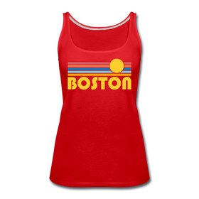 Boston, Massachusetts Women’s Tank Top - Retro Sunrise Women’s Boston Tank Top - red