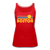 Boston, Massachusetts Women’s Tank Top - Retro Sunrise Women’s Boston Tank Top - red