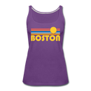 Boston, Massachusetts Women’s Tank Top - Retro Sunrise Women’s Boston Tank Top - purple