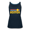 Boston, Massachusetts Women’s Tank Top - Retro Sunrise Women’s Boston Tank Top - deep navy