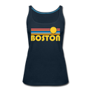 Boston, Massachusetts Women’s Tank Top - Retro Sunrise Women’s Boston Tank Top - deep navy