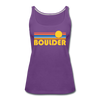 Boulder, Colorado Women’s Tank Top - Retro Sunrise Women’s Boulder Tank Top - purple