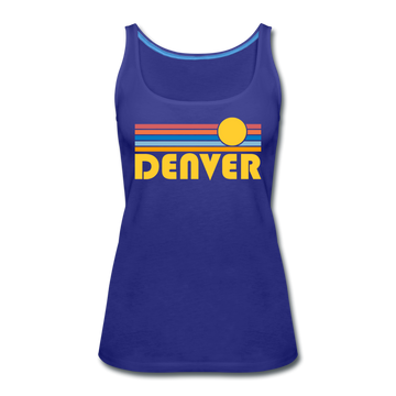Denver, Colorado Women’s Tank Top - Retro Sunrise Women’s Denver Tank Top - royal blue